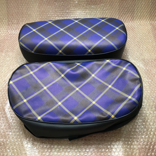 1967 Honda Monkey Z50 Z50M Seat Cover. Blue Tartan Cover Repro To NOS Motorcycle High Quality.
